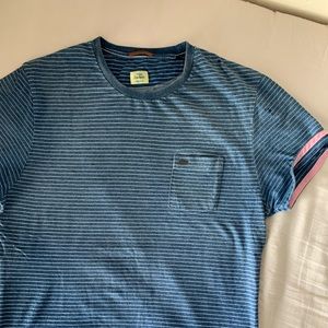 Scotch & Soda Indigo Stripe T shirt